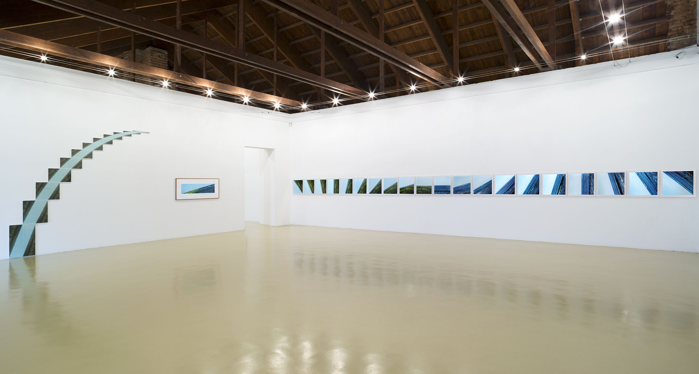 Jan Dibbets, Comet Land/Sky/Land 6-72u00b0, 1973, Land-Sea Horizon, 2007, Land-Horizon 0u00b0-135u00b0 + Sea Horizon 0u00b0-135u00b0, 1972